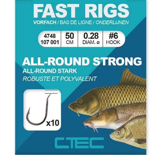 Carlige  LEGATE C-TEC ALLROUND STRONG NR.10 0.24 50CM 10/PAC.